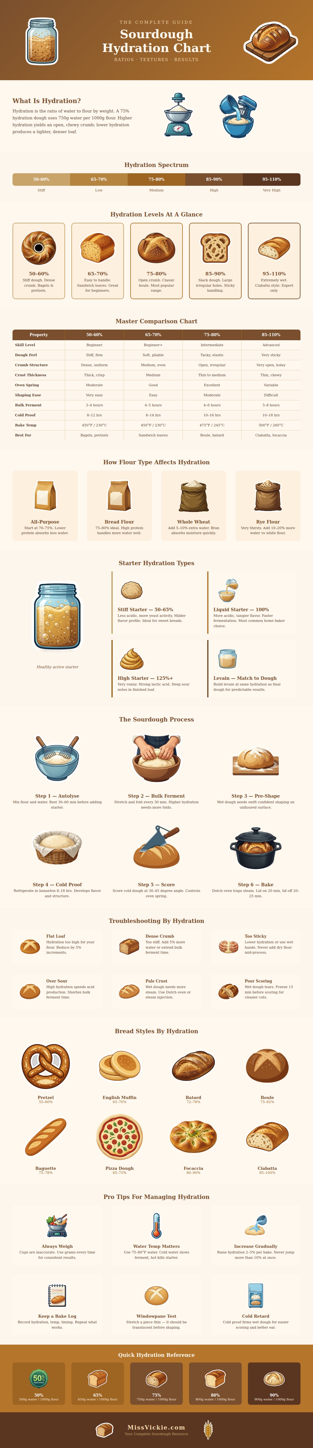 Sourdough Hydration Chart