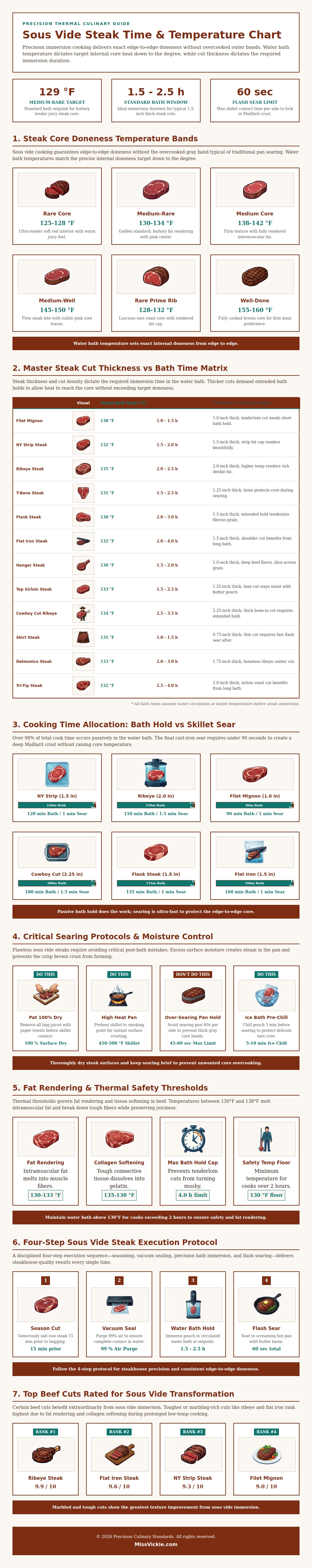 Sous Vide Steak Time Temp Chart