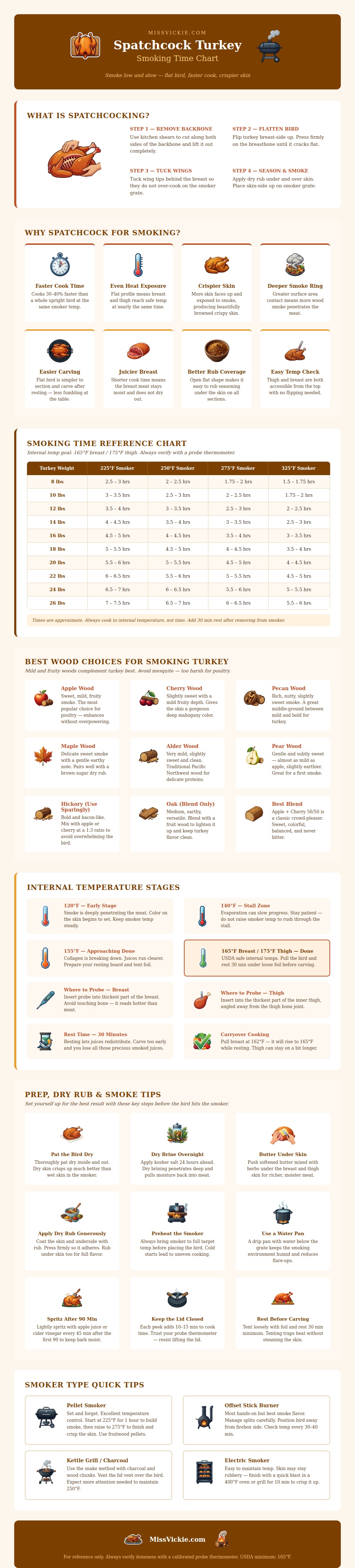 Spatchcock Turkey Smoking Time Chart