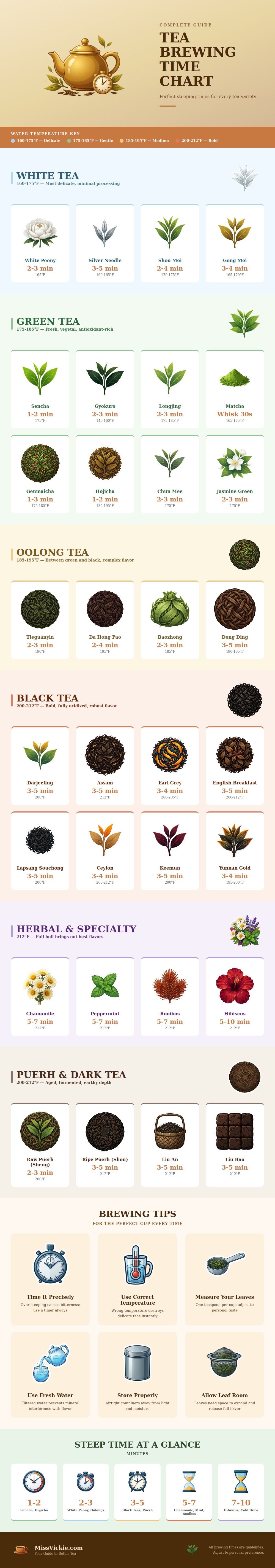 Tea Brewing Time Chart