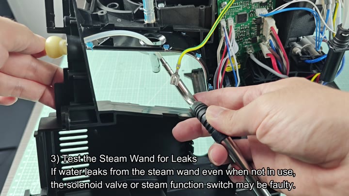 Testing steam wand assembly internally Testing steam wand assembly internally