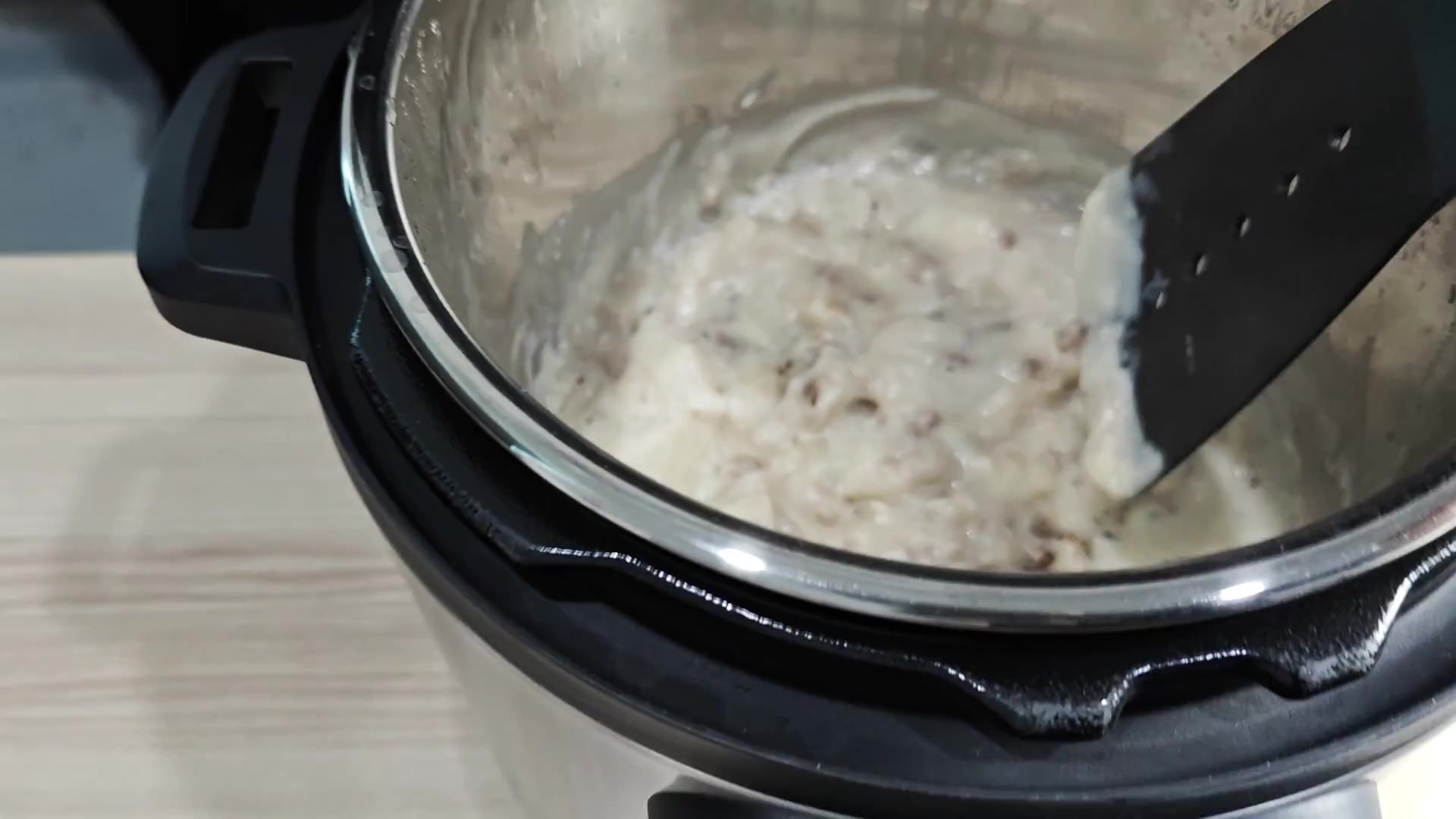 Thick white mixture stuck on pot bottom Thick white mixture stuck on pot bottom