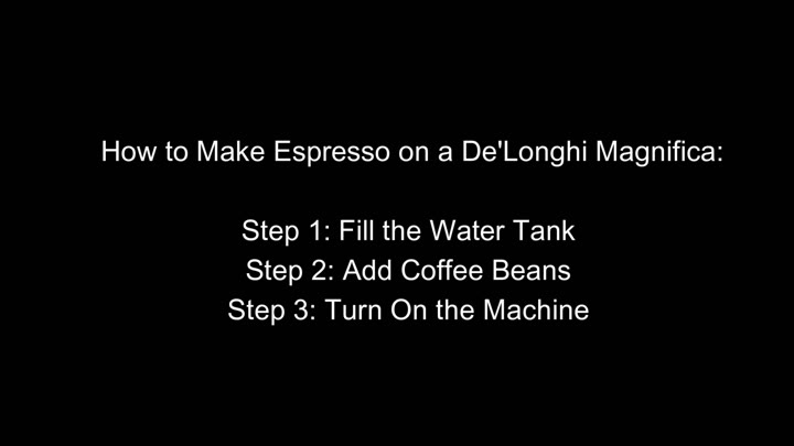 Three steps for making espresso on Magnifica Three steps for making espresso on Magnifica
