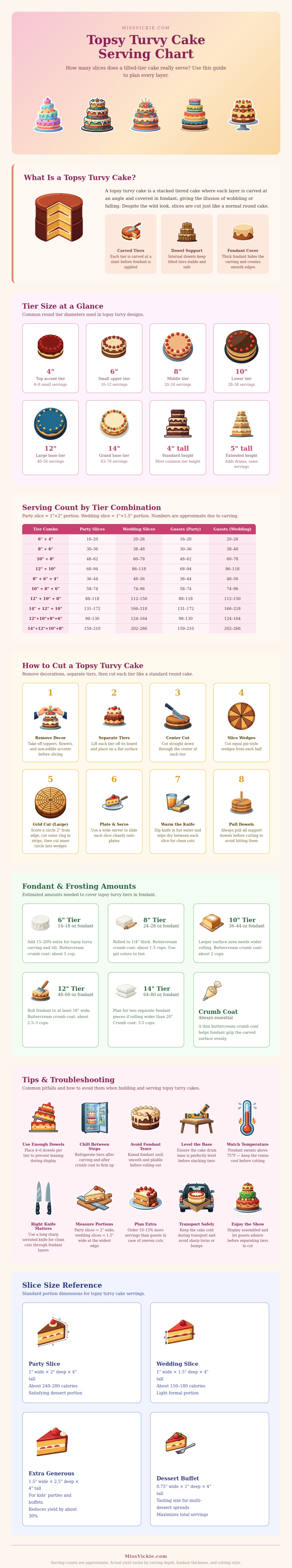 Topsy Turvy Cake Serving Chart