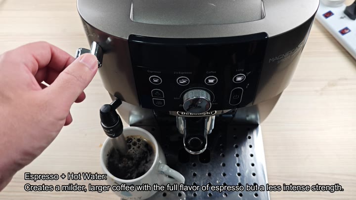 Turning knob while espresso dispenses Turning knob while espresso dispenses