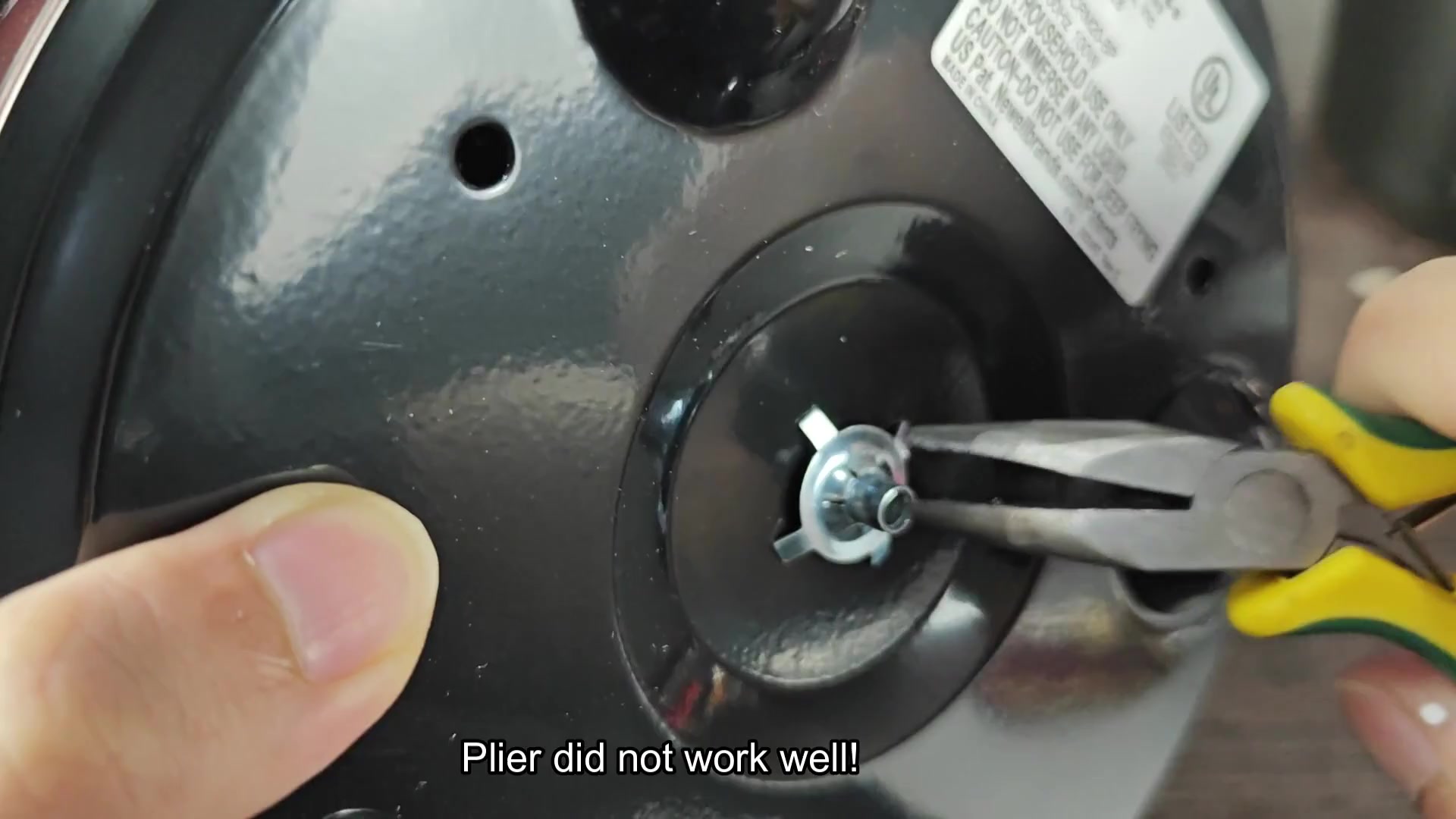 Using screwdriver to remove rivet Using screwdriver to remove rivet
