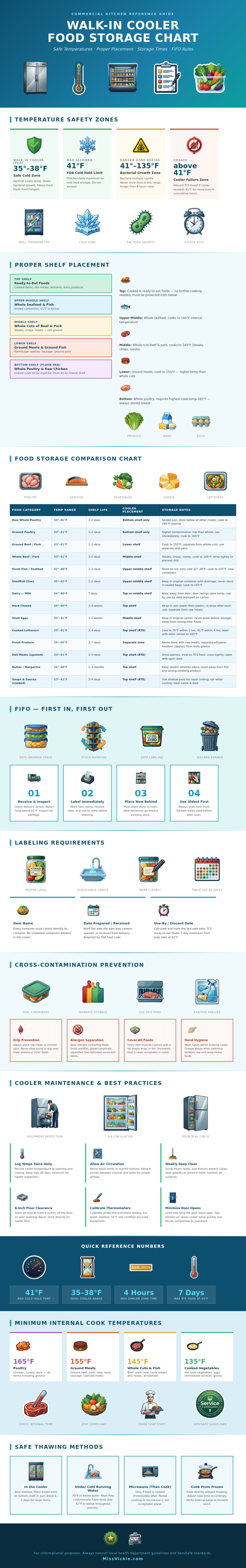Walk In Cooler Food Storage Chart
