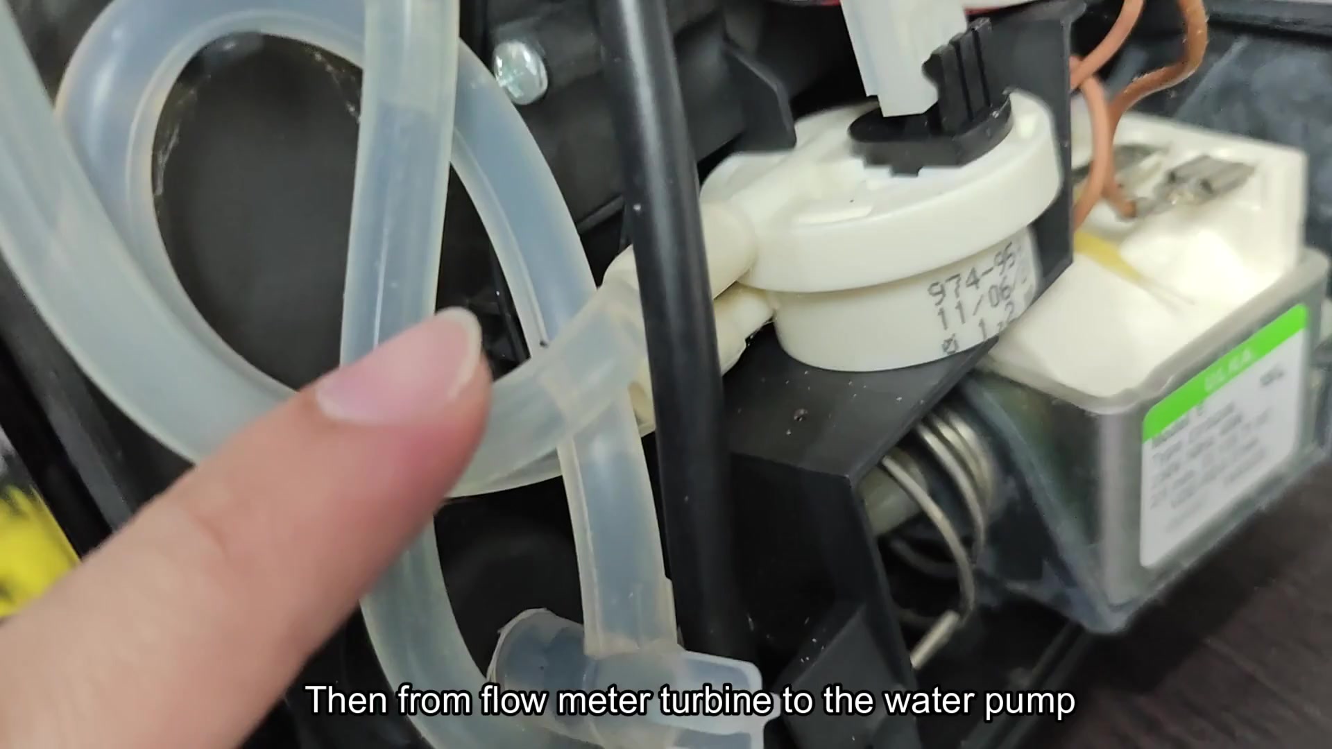 Water pump assembly with flow meter parts Water pump assembly with flow meter parts