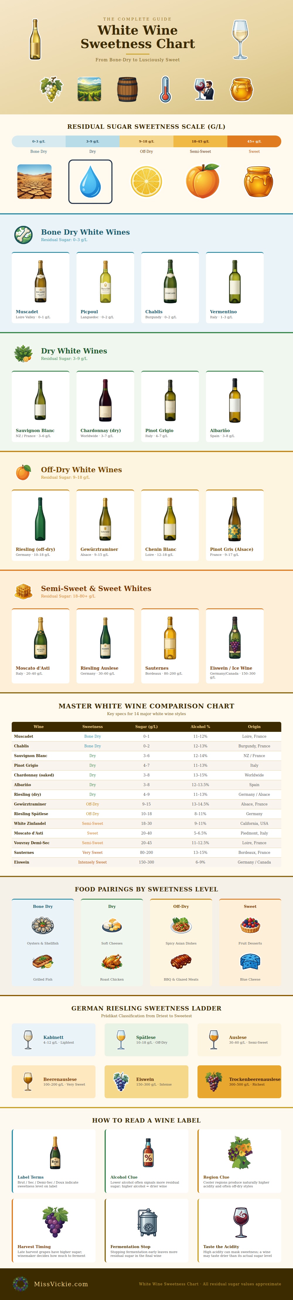 White Wine Sweetness Chart