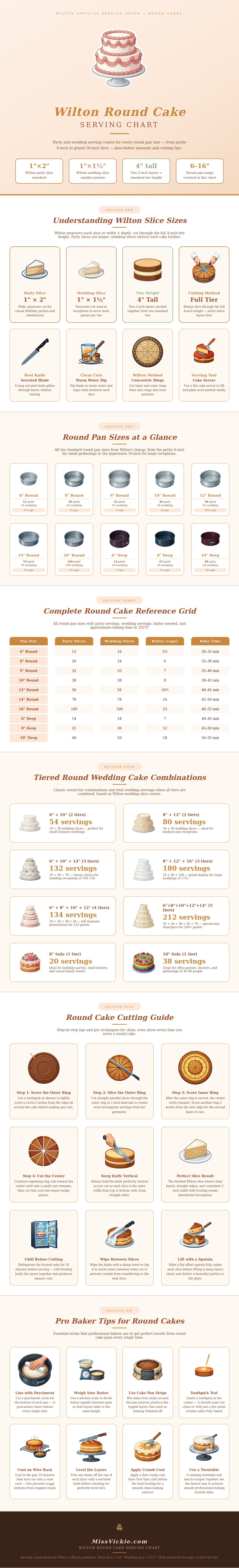 Wilton Round Cake Serving Chart
