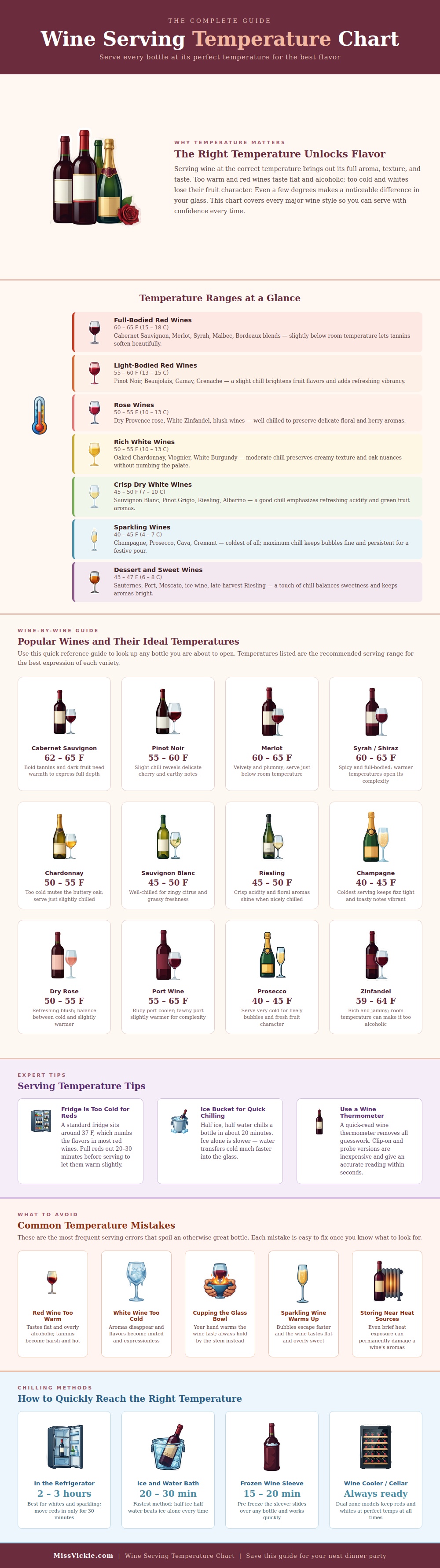 Wine Serving Temperature Chart