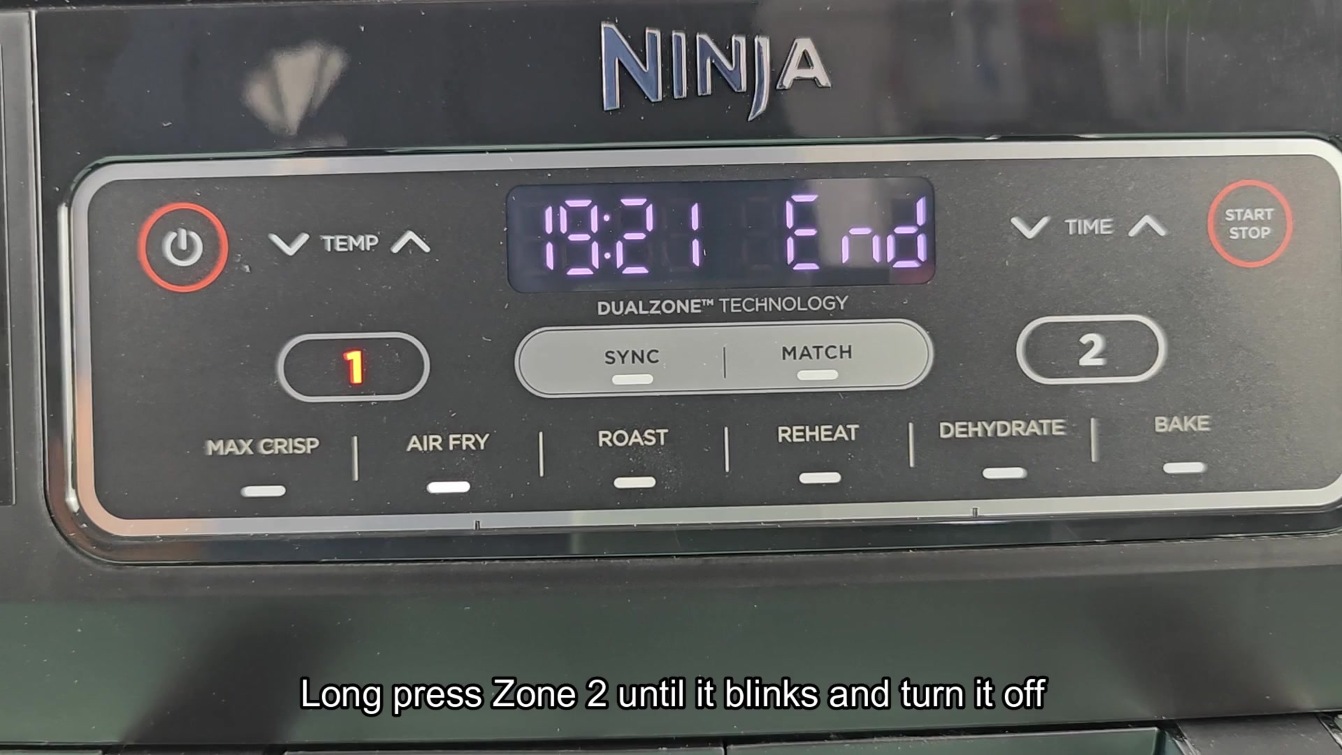 Zone 2 ends while Zone 1 cooks Zone 2 ends while Zone 1 cooks