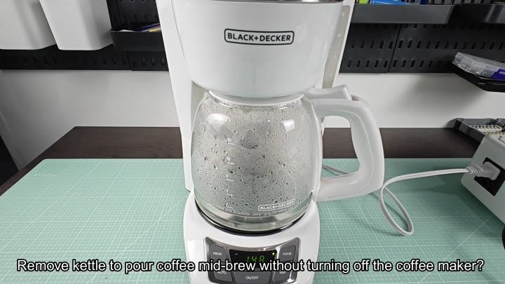 Black Decker coffee maker control panel showing 149 Black Decker coffee maker control panel showing 149