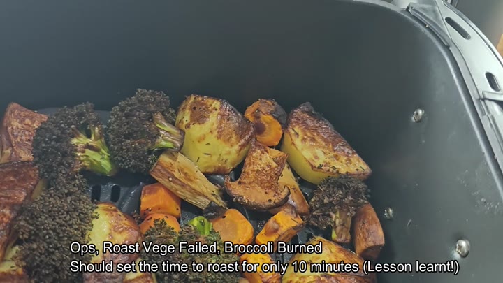 Burned vegetables from overcooking lesson Burned vegetables from overcooking lesson
