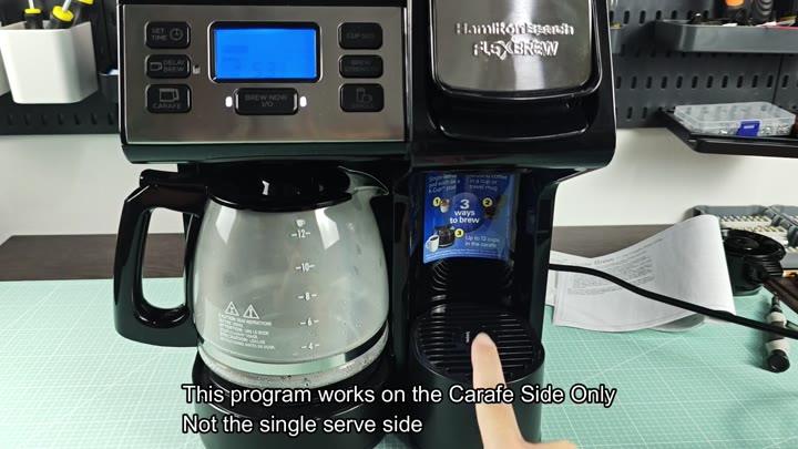 Carafe side delay brew only Carafe side delay brew only