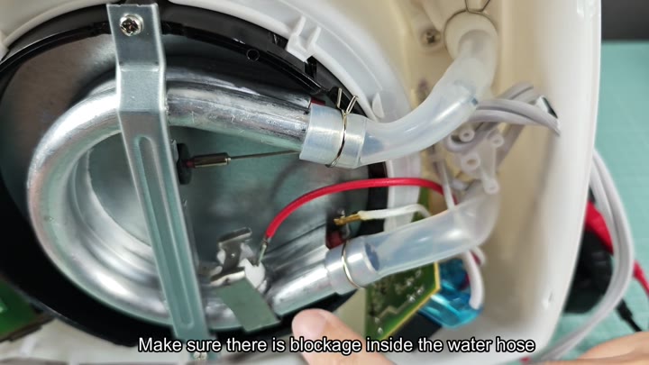 Check for water hose blockages Check for water hose blockages