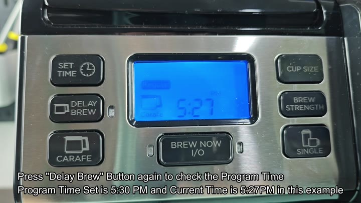 Checking programmed brew time Checking programmed brew time
