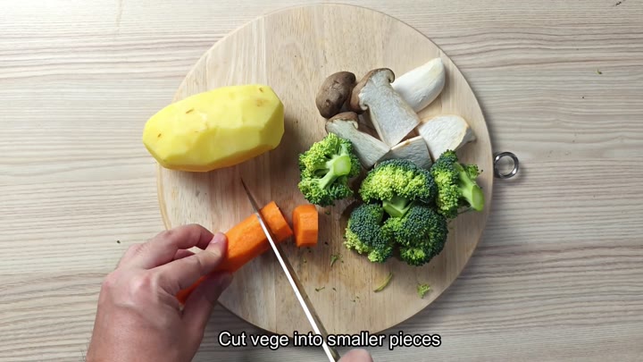 Chopping carrots and other vegetables Chopping carrots and other vegetables