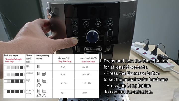 Confirming water hardness settings Confirming water hardness settings