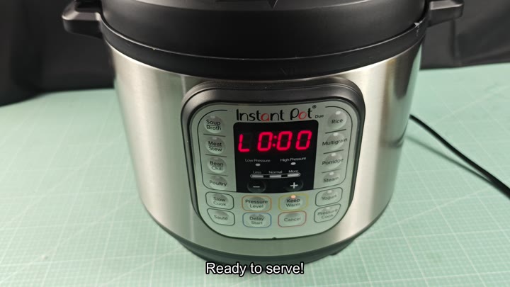 Cooking finished and ready to serve Cooking finished and ready to serve