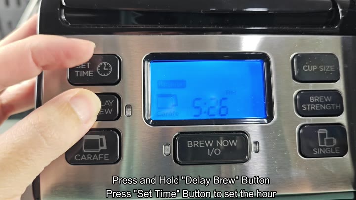 Delay Brew button held down Delay Brew button held down