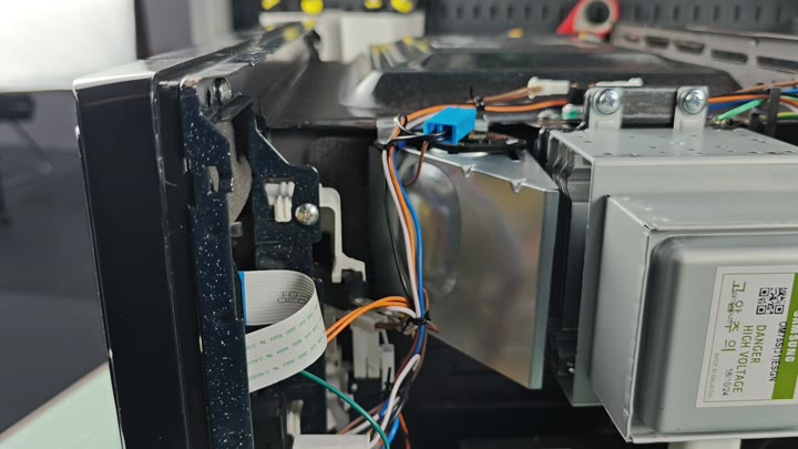 Exposed internal wiring and ribbon cable T50-240 Exposed internal wiring and ribbon cable T50-240