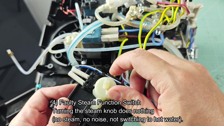 Faulty steam function switch issue Faulty steam function switch issue