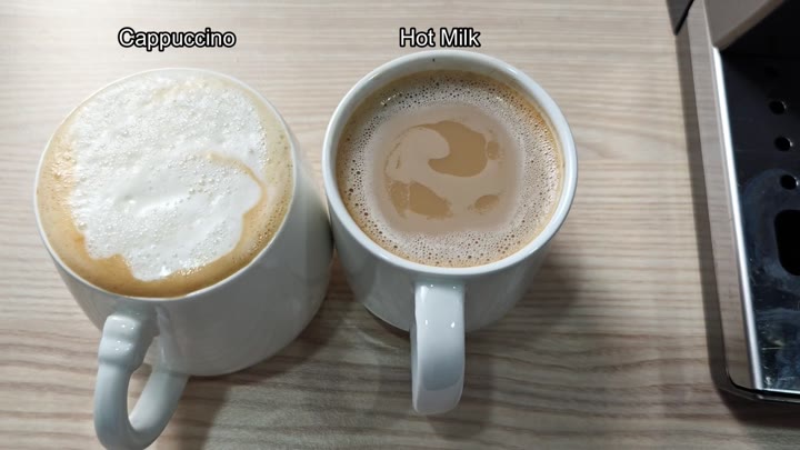 Finished cappuccino and hot milk drinks Finished cappuccino and hot milk drinks