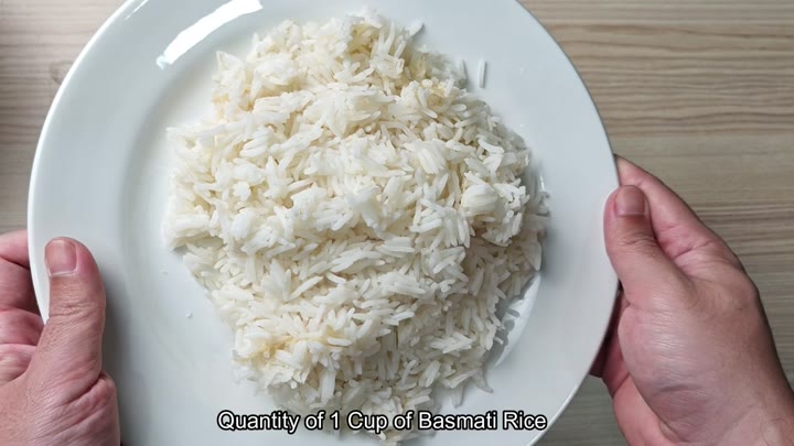 Fluffy basmati rice on white plate Fluffy basmati rice on white plate