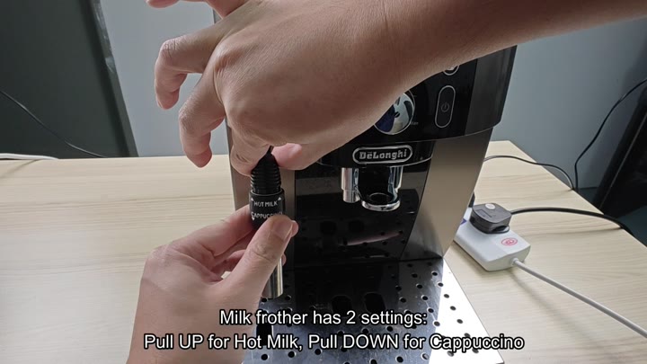 Frother settings for hot milk and cappuccino Frother settings for hot milk and cappuccino