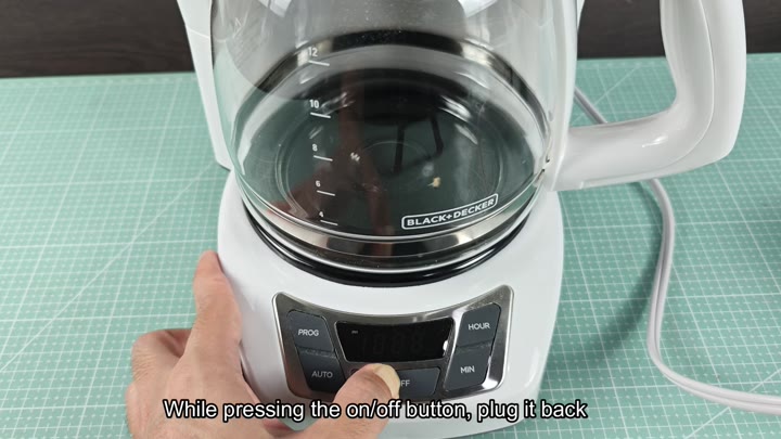 Holding on button during power plug Holding on button during power plug