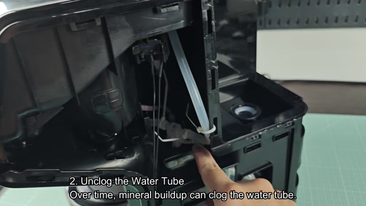 Inspect clogged water tube inside Inspect clogged water tube inside