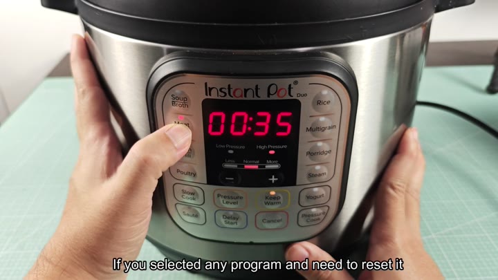 Instant Pot display showing timer countdown Instant Pot display showing timer countdown