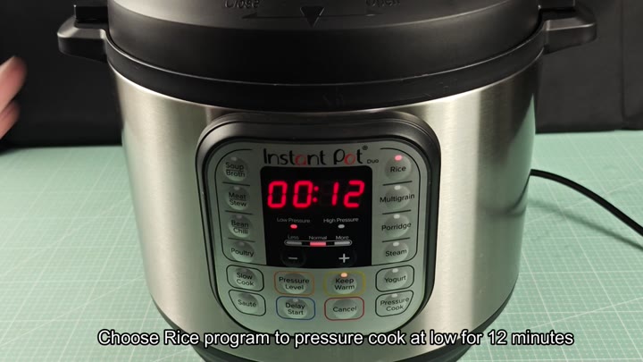 Instant Pot timer showing 12 minutes Instant Pot timer showing 12 minutes