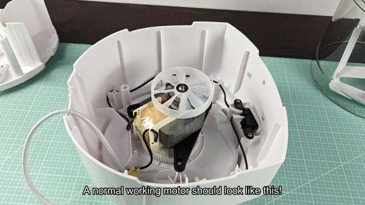 Internal motor components on green cutting mat Internal motor components on green cutting mat