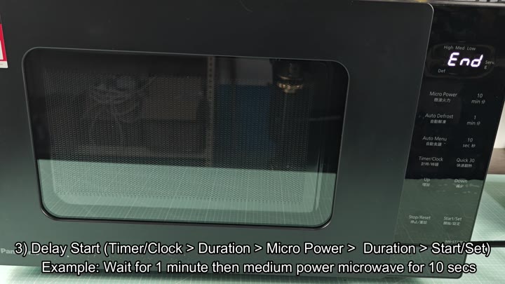 Microwave finished delay start cooking cycle Microwave finished delay start cooking cycle