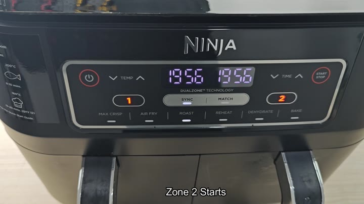 Ninja Dual Zone cooking in progress Ninja Dual Zone cooking in progress