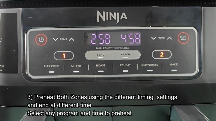 Preheat both zones with different temps Preheat both zones with different temps