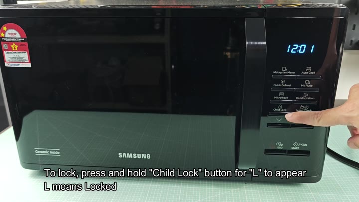 Press Child Lock to activate safety Press Child Lock to activate safety