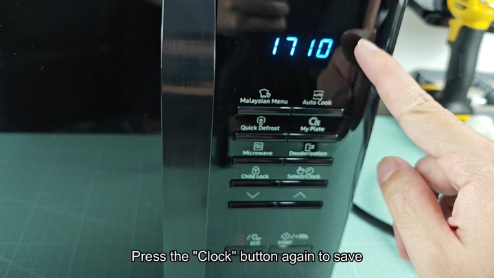 Pressing clock button again to save Pressing clock button again to save
