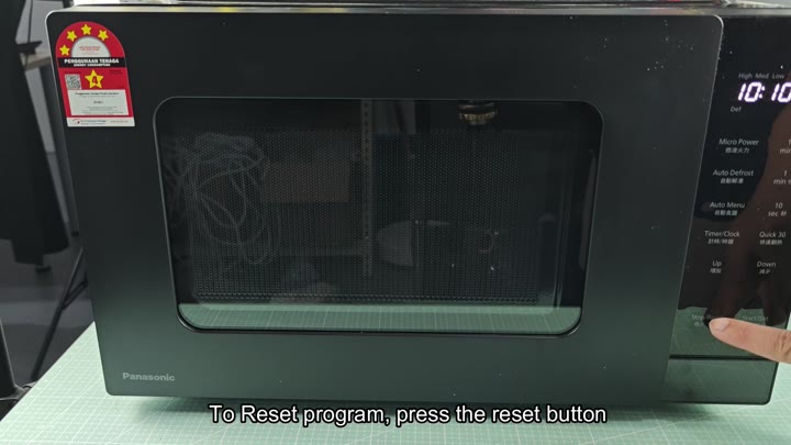 Pressing reset button on control panel Pressing reset button on control panel