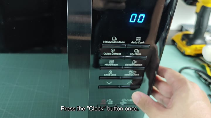 Pressing the clock button once Pressing the clock button once