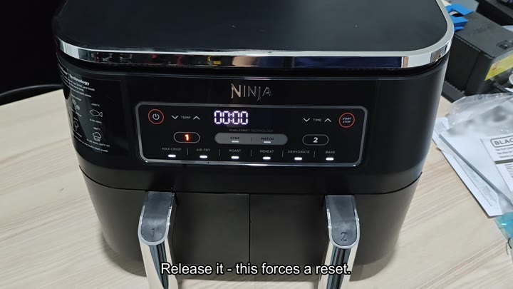 Release button to force a factory reset Release button to force a factory reset