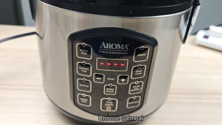 Rice cooker control panel showing oatmeal Rice cooker control panel showing oatmeal