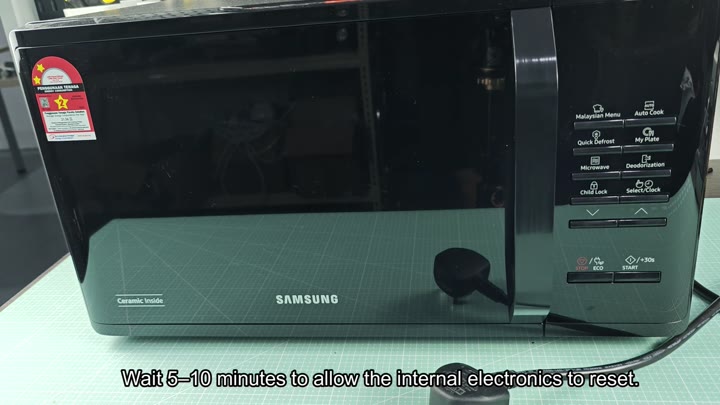 Samsung microwave control panel close up Samsung microwave control panel close up