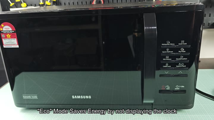 Samsung microwave panel with Eco info Samsung microwave panel with Eco info