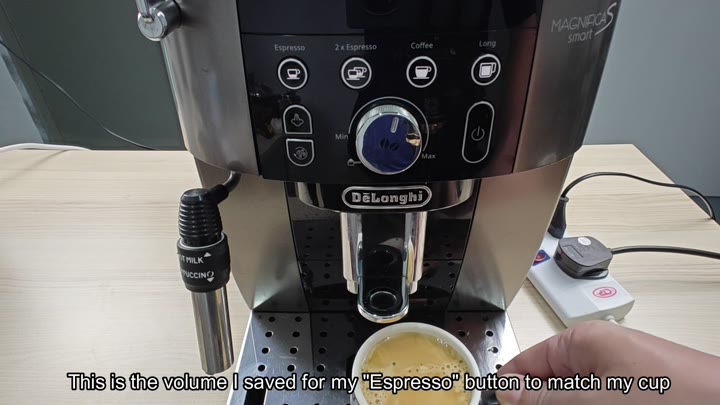 Saved espresso volume matching cup size Saved espresso volume matching cup size