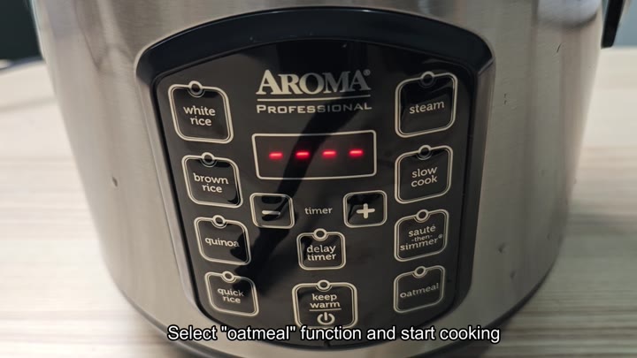 Select oatmeal function on panel Select oatmeal function on panel
