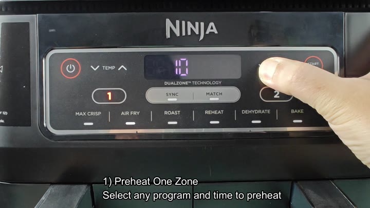 Select program to preheat one zone Select program to preheat one zone