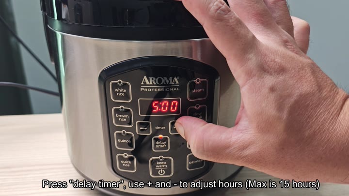 Setting delay timer on rice cooker Setting delay timer on rice cooker